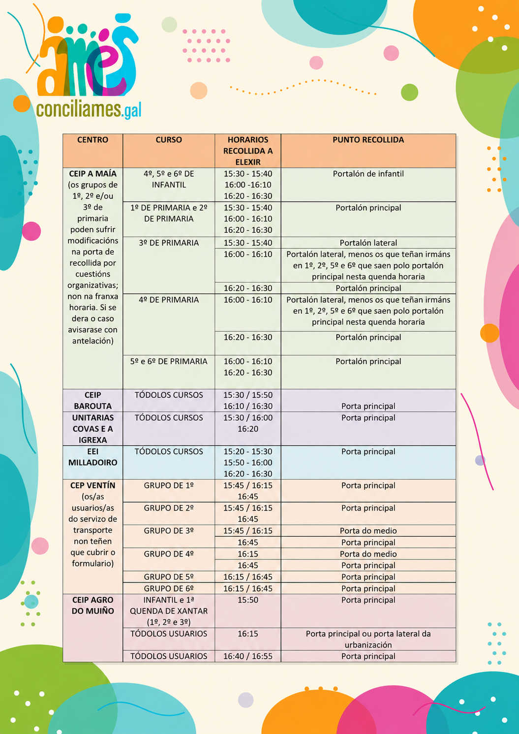horarios